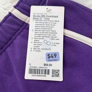 Lululemon Scuba Mid-Rise Oversized Shorts 3" College Purple Light Ivory Large thumbnail 9