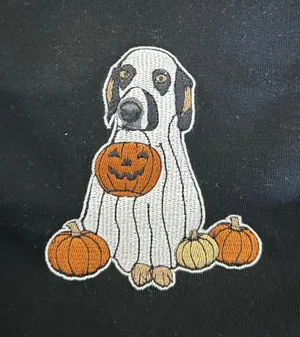 Dog Ghost Halloween Sweatshirt Black thumbnail 2