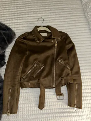 ZARA Moto Suede Jacket Biker thumbnail 3