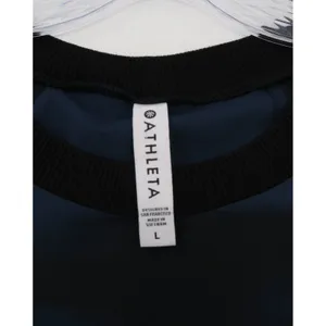 Athleta Womens Large Navy Black Striped Sleeveless Activewear Tank Top L thumbnail 3