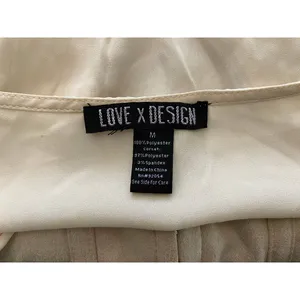 Love X Design Womens Crop Blouse Top Lantern Sleeves V-Neck Tan Beige NEW Medium thumbnail 7