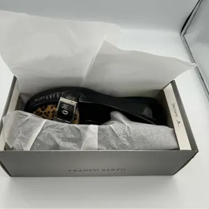 Franco Sarto Shiloh Women’s Size 8 Black Patent Leather Leopard Loafers New thumbnail 9