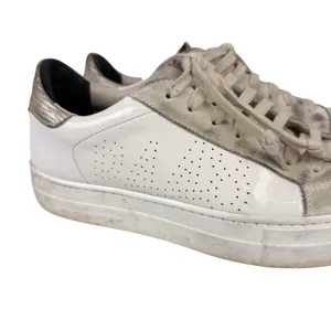 P448 Thea Platform Sneakers White Leather Metallic Heel Size 38/ US 7.5/8‎ thumbnail 6