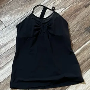 Fabletics black scoop neck athletic workout tank thumbnail 2