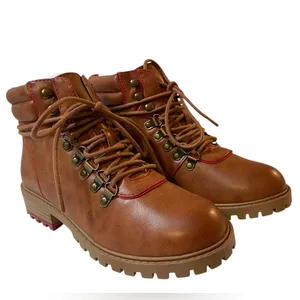 MIA Lance Cognac Luggage Brown/Red Lace Up Ankle Hiking Boots NIB - Size 6 thumbnail 2