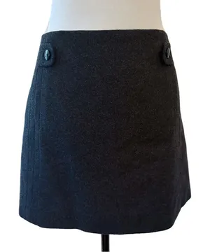 J.Crew Mini Skirt | Wool Blend Lined Button Detail | Size 0 NWT thumbnail 1