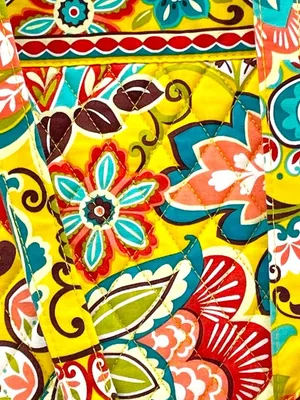 NWT Vera Bradley Provençal Floral Quilted Tote Bag Yellow Red Turquoise Print thumbnail 8