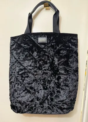 Victoria's Secret Black Quilted Velvet Tote‎ Bag thumbnail 1