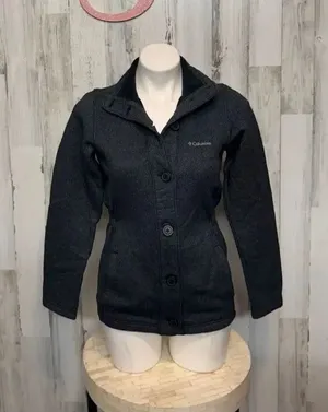 Columbia Sportswear Black Button-Up Fleece Jacket Women’s XS thumbnail 1