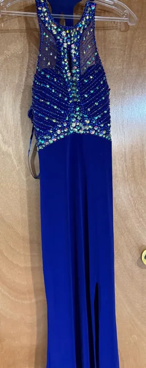 Elegant Deep Purple Beaded Evening Dress thumbnail 1