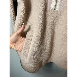 Varley Wallace Half-Zip Fleece‎ Pullover Blush Tan Teddy Sherpa Size Small thumbnail 6