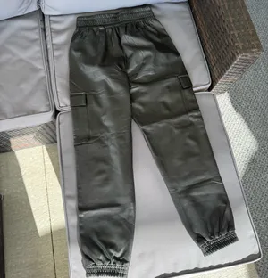 Abercrombie & Fitch Black Faux Leather Joggers thumbnail 3