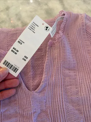 Urban Outfitters Lavender Lace-Trim Knit Crop Top thumbnail 3