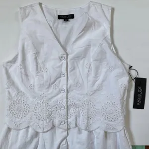 Rachel‎ Zoe White Crochet Lace Midi Dress Sleeveless NWT Small Boho Cottagecore thumbnail 2