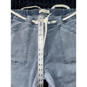 Risen Blue Denim Utility Pocket High‎ Rise Wide Leg Elastic Waistband Size 1XL thumbnail 8