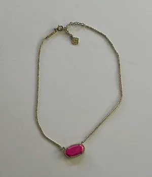 Kendra Scott Gold Pink Crystal Necklace thumbnail 3