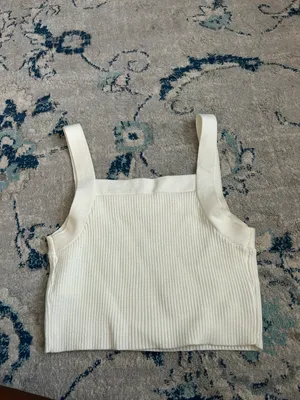 Ribbed White Tank thumbnail 1