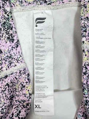 Fabletics On The Go Power Hold High Waist Leggings Pink Multi XL Ankle Pockets‎ thumbnail 9
