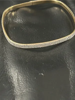 Gold Tone Rhinestone Square Bangle Bracelet thumbnail 5