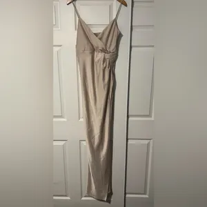 BHLDN Anthropologie Tank Top Maxi Dress Gown Freya Satin‎ Charmeuse Slit Formal thumbnail 3