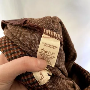 Anthropologie hem & thread orange brown checkered bootcut‎ pants women's size S thumbnail 8
