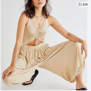 Free People FP Beach Weekend Chill-Out Ruched Harem Cut Out Jumper jumpsuit S thumbnail 2