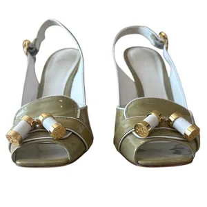 Tory Burch Ella Wedge‎ Slingback Peep Toe Patent Sandals 7 thumbnail 5