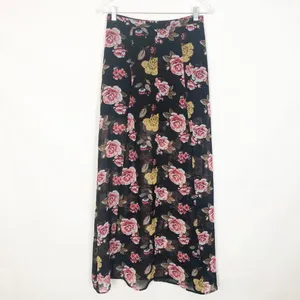 Dark Floral Sheer Maxi Skirt Samll Double Slit Romantic Dark Fairy Whimsigoth thumbnail 7