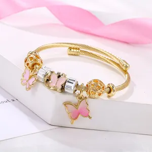 Women's Gold Plated Butterfly Charm Bracelet thumbnail 1