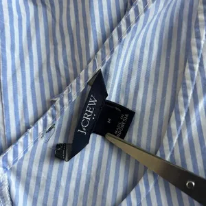 J. Crew Woman's Size Medium‎ Peplum Top Blue White Stripe Bow Detail Cotton thumbnail 7