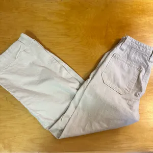 Topshop Wide Leg Baggy Carpenter Jeans Ivory White thumbnail 6