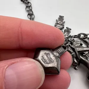 Pardma Paris charm parfum bottle shoes‎ dangle chain necklace gunmetal thumbnail 5