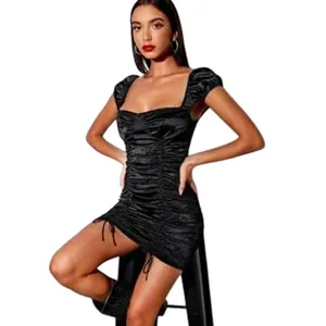 NWT Motel Rocks Sinora Bodycon Mini Dress Black Rose Flock Size Large $82 Ruched thumbnail 12