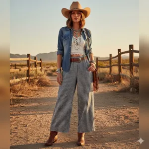 Free People East Side Trousers Pants - black/white Sz S New no tags 👈🏻 thumbnail 4