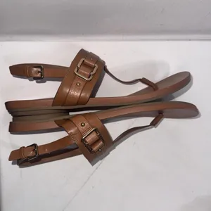 MICHAEL KORS Thong Sandals Brown Faux Leather Slingback Designer Shoes Sz 10‎ M thumbnail 14