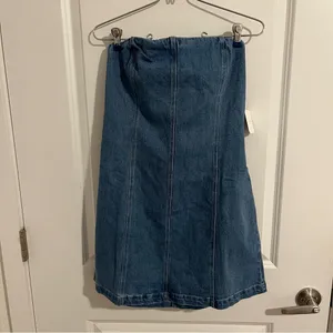 NEW Altar’d State Denim Strapless Mini Dress Size XXL NWT thumbnail 6