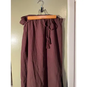 Bobi Women's Size XL Gauze Maxi Skirt Chocolate Brown Umber Braided Waist Cotton thumbnail 5