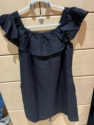 Tommy Bahama Black Off-Shoulder Ruffle Dress thumbnail 1