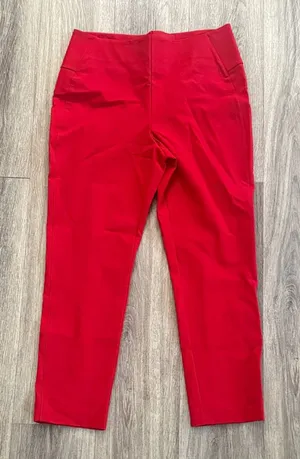 CAbi Red Ankle Pants Size 8 Women’s High Rise Slim Leg Trousers thumbnail 1