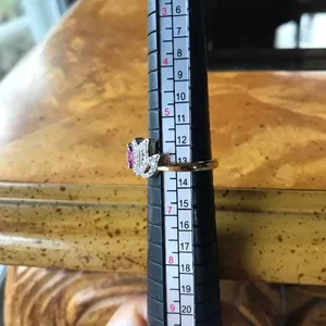 Natural Rhodolite Garnet Sterling Silver Lotus Ring Size 6 thumbnail 5