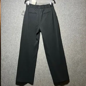 No Comment Black Wide Leg Trouser Pants Pleated Front Stretch NWT Size L thumbnail 9