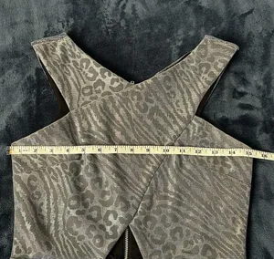 Topshop Metallic Silver Grey Leopard Animal Print Mini Dress Sz 4 thumbnail 8
