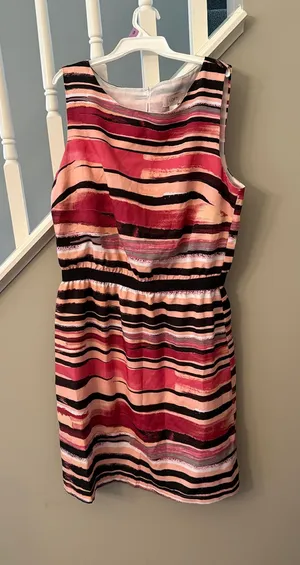 pink stripe dress thumbnail 1