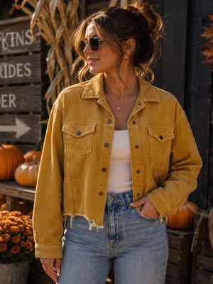 POL Distressed Corduroy Jacket thumbnail 1