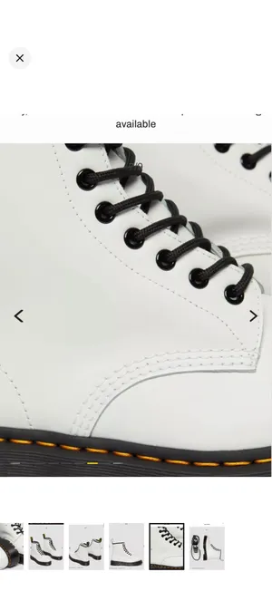 Dr. Martens White Leather 8-Eye Lace-Up Platform Boots with Black Laces thumbnail 6