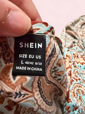 SHEIN Brown and Cream Paisley Tiered Maxi Dress thumbnail 3