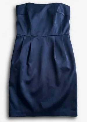 Express Design Studio Womens Black Satin Strapless Cocktail Dress Size 6‎ Mini thumbnail 1