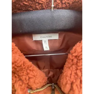 Maurices Womens XL Rust Sherpa Vest Buffalo Check Full Zip thumbnail 3