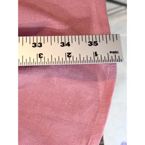 BALILN Dusty Pink Linen Maxi Dress Smocked Long Puff Sleeve Tiered Boho XL thumbnail 14