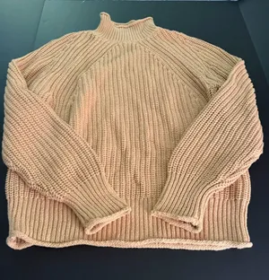 J. Crew Beige Ribbed Mock/Roll-Neck Women's Sweater Size Small thumbnail 1